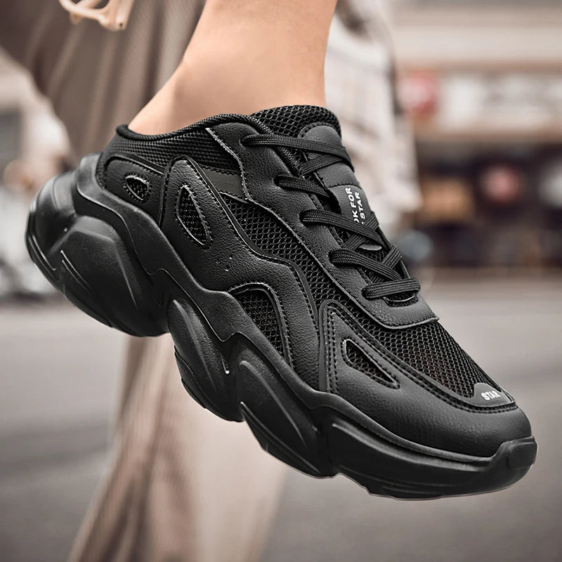 Half Shoes For Men Women's Chunky White Luxury Sneakers Running Casual Shoes Slippers Male Tennis Sports Ladies Fitness Footwear