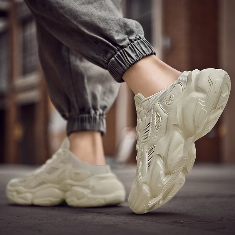 Half Shoes For Men Women's Chunky White Luxury Sneakers Running Casual Shoes Slippers Male Tennis Sports Ladies Fitness Footwear