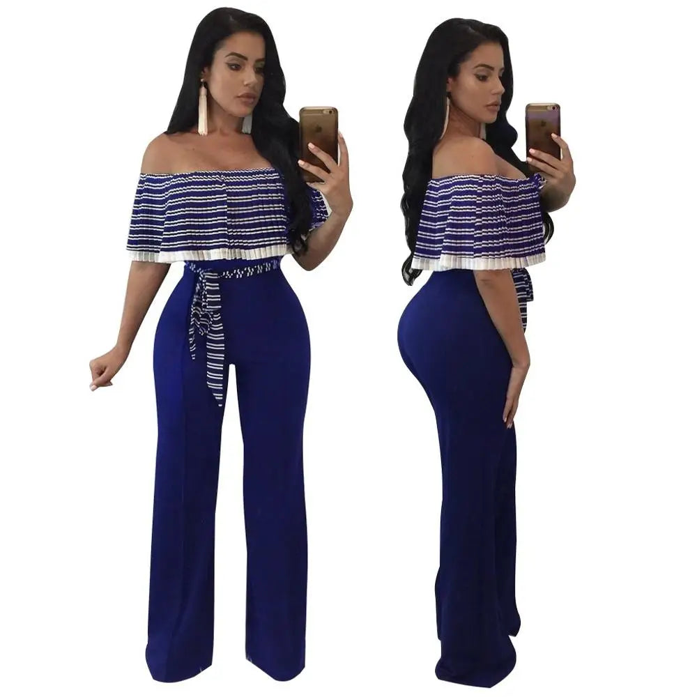 Fashion Women tube Ruffles Jumpsuits Sexy Playsuits plus size Bodysuits Rompers