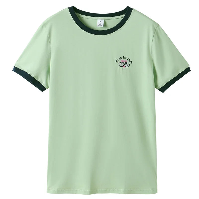 T Shirt Women Tops Tees Short Sleeve Summer Female T-shirt  Women's TShirt Embroidery T-shirts Camisetas Mujer