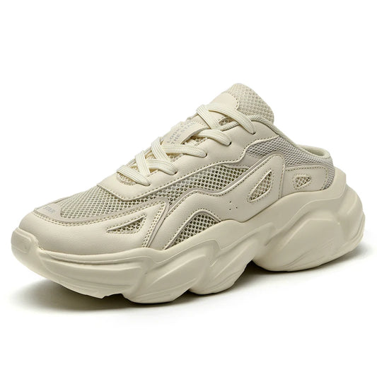 Half Shoes For Men Women's Chunky White Luxury Sneakers Running Casual Shoes Slippers Male Tennis Sports Ladies Fitness Footwear