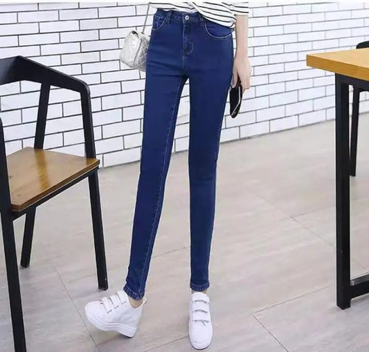 Winter Jeans For Women Gold Fleeces Thick Velvet Skinny Jeans trousers High waist Stretch Denim Pencil Pants
